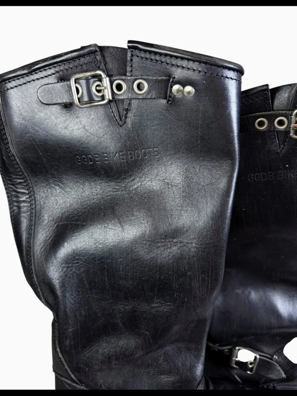 Golden Goose GGBD Black Leather Tall Biker Boots Sz 40/9.5 US Rare!